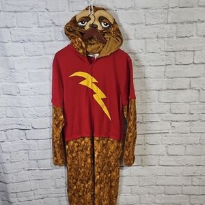 Men's Red and Brown Sloth Jumpsuit Halloween Costume